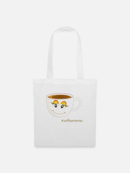 Kaffeetante-Tasse - Stoffbeutel - Weiß