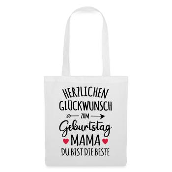 Beste Mama Geburtstag Mutter Geschenk Glückwunsch - Stoffbeutel - Weiß - Vorne
