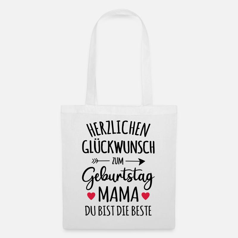 Beste Mama Geburtstag Mutter Geschenk Glückwunsch - Stoffbeutel - Weiß