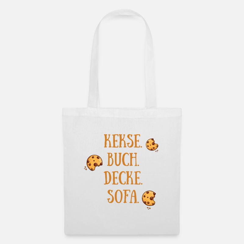 Kekse Buch Decke Sofa - Stoffbeutel - Weiß