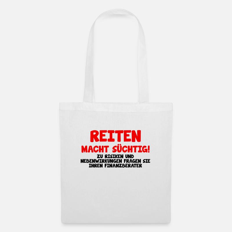 Pferdesprüche TShirt Pferd Reitersprüche Geschenk - Stoffbeutel - Weiß