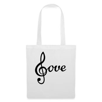 Notenschlüssel I Love Music * Notenschlüssel - Stoffbeutel - Weiß - Vorne