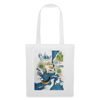 Illustrer le plan de la ville d’Oslo en souvenir - Sac en tissu - blanc - Devant