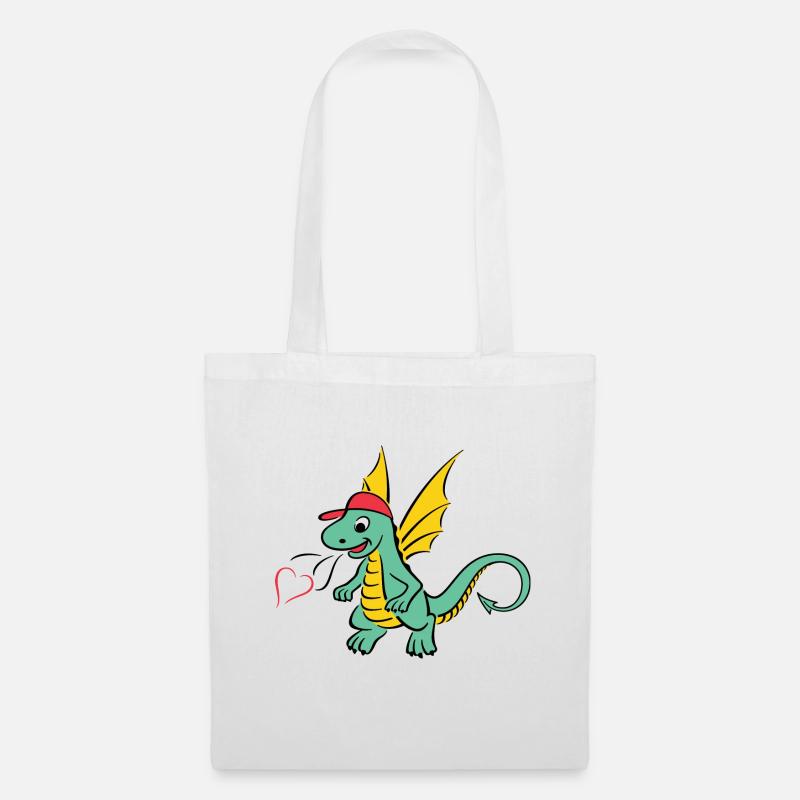 Kleiner Drache - Stoffbeutel - Weiß