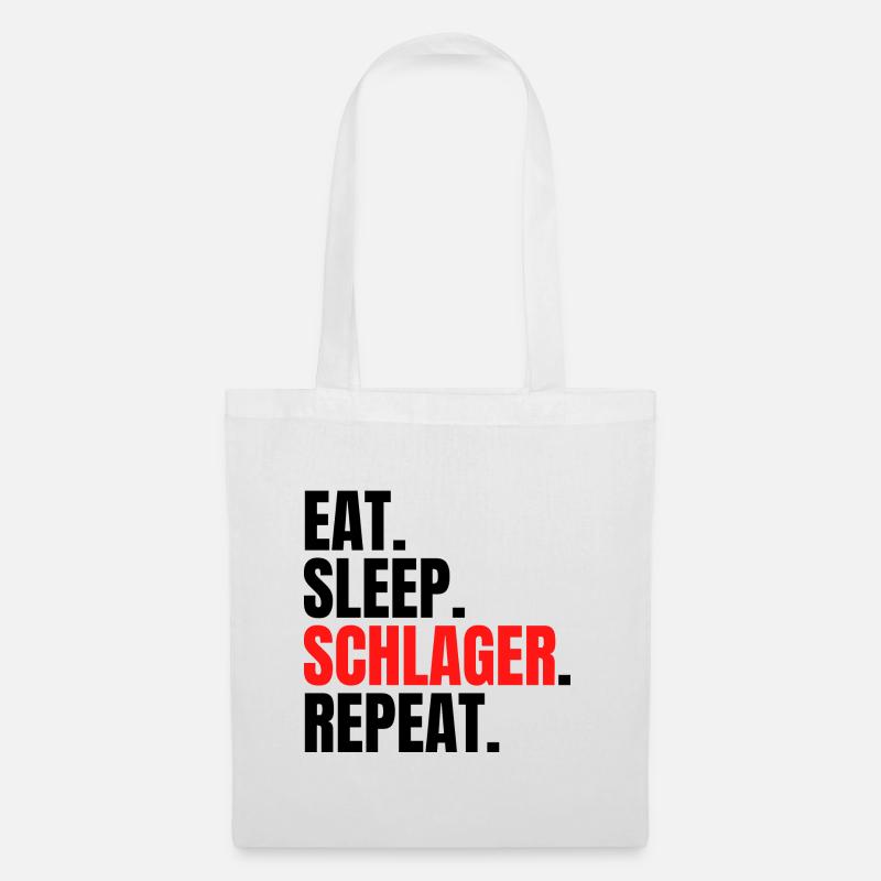 eat sleep schlager repeat - Stoffbeutel - Weiß