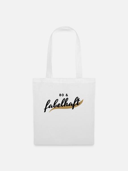 80. Geburtstag, 80 & fabelhaft - Stoffbeutel - Weiß
