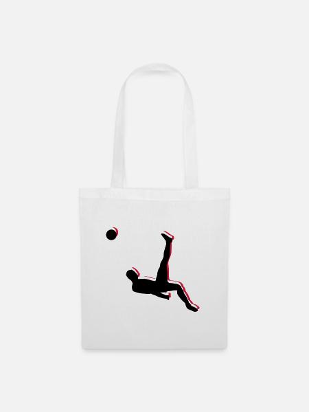 Fußball Fallrückzieher Sport - Stoffbeutel - Weiß