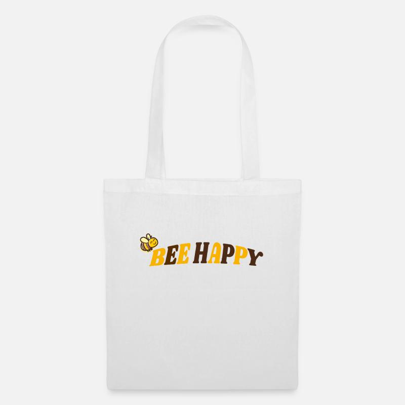 Bee Happy - Stoffbeutel - Weiß
