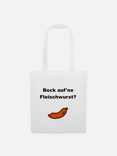Bock auf'ne Fleischwurst? (Wurst) - Stoffbeutel - Weiß