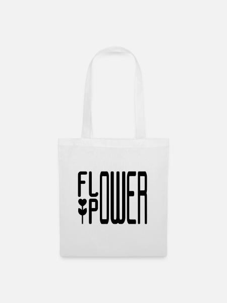 FLOWER POWER - Sac en tissu - blanc