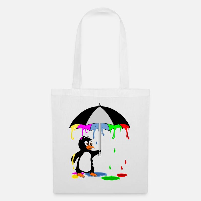 Bunter Pinguin - Stoffbeutel - Weiß
