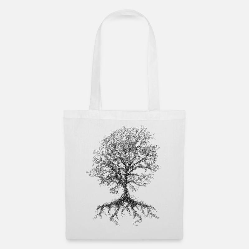 Scribble tree - Tote Bag - white