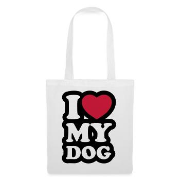 I love my dog - Ich liebe meinen Hund - Stoffbeutel - Weiß - Vorne
