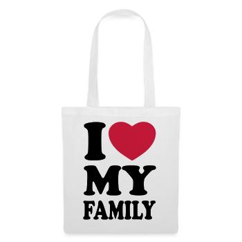 I love my family - J'aime ma famille - Sac en tissu - blanc - Devant