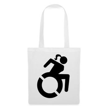 Symbole de fauteuil roulant pour les femmes, mesdames # - Sac en tissu - blanc - Devant