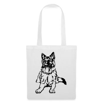 Berger allemand - Sac en tissu - blanc - Devant