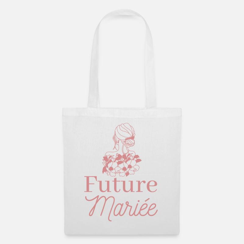 EVJF future mariée. Enterrement vie célibataire - Sac en tissu - blanc