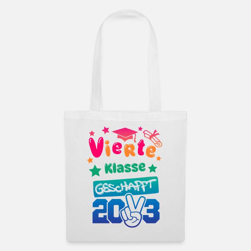 4. Klasse geschafft - 2023 - Stoffbeutel - Weiß