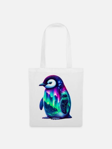 Aurora Borealis Pinguin - Stoffbeutel - Weiß