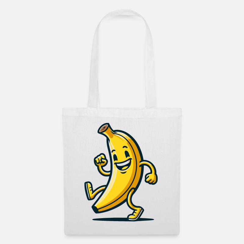 Banana Dash: Der schnelle Snack - Stoffbeutel - Weiß