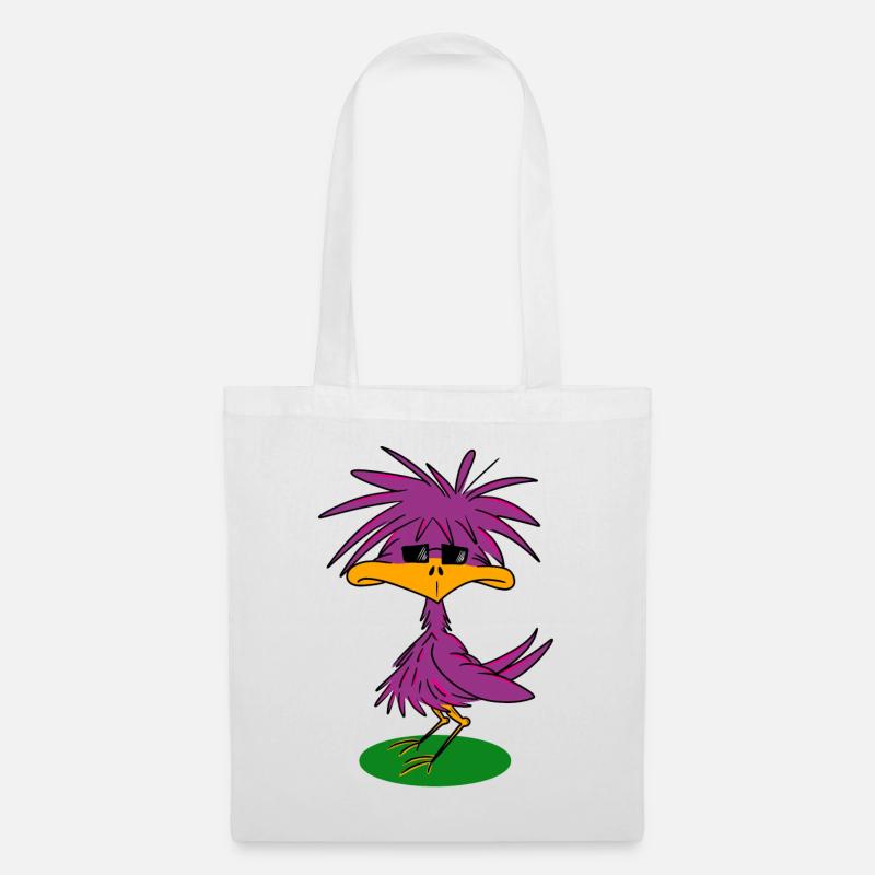 Funky Vogel - Stoffbeutel - Weiß
