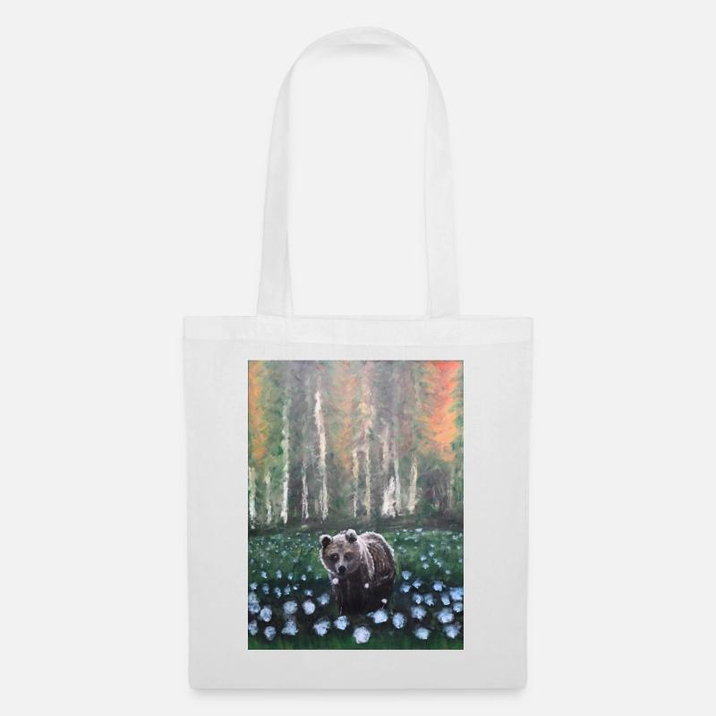 Ours dans la scène de forêt enneigée - Sac en tissu - blanc