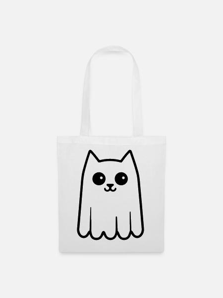 Katze Geist - Stoffbeutel - Weiß
