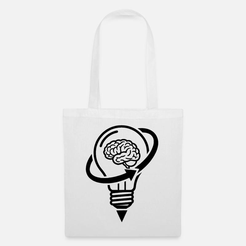 The brain and the lamp – a creative idea - Tote Bag - white