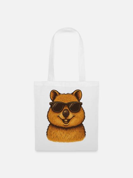 Quokka mit Sonnenbrille - Stoffbeutel - Weiß