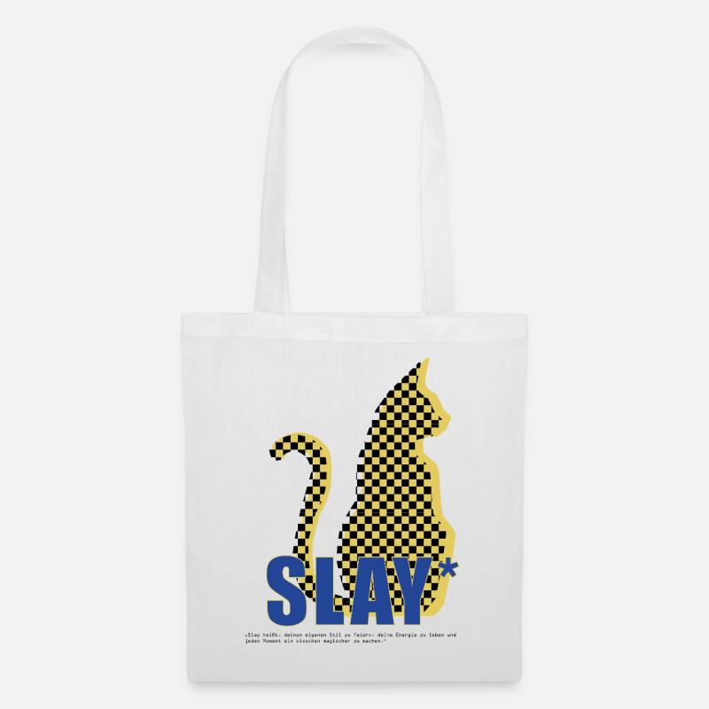 Slay Katze Checker Silhouette - Sac en tissu - blanc