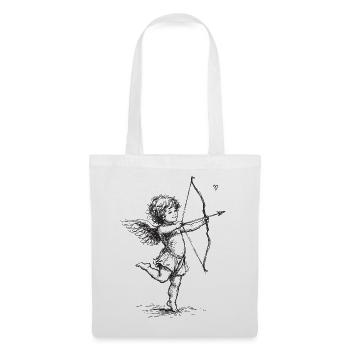 Cupidon Ange vintage avec dessin à l’arc et à la flèche - Sac en tissu - blanc - Devant