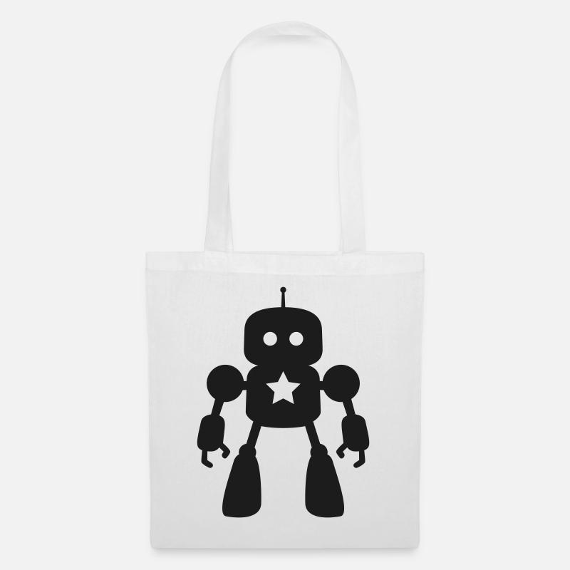 Robot with Star AI Sci-Fi Nerd - Tote Bag - white