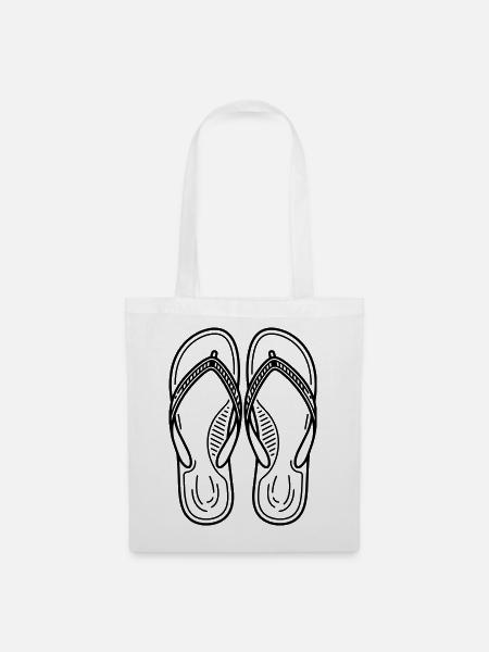 Sommer-Flip-Flops - Stoffbeutel - Weiß