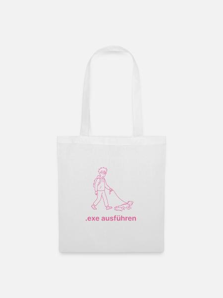 EXE Ausführen pink - Stoffbeutel - Weiß