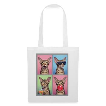 Katzen Orientalisch Kurzhaar Katze - Stoffbeutel - Weiß - Vorne