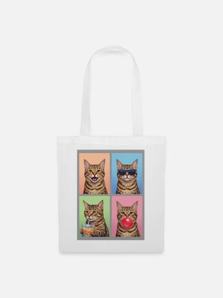 Katzen Pixie-Bob Katze - Stoffbeutel - Weiß
