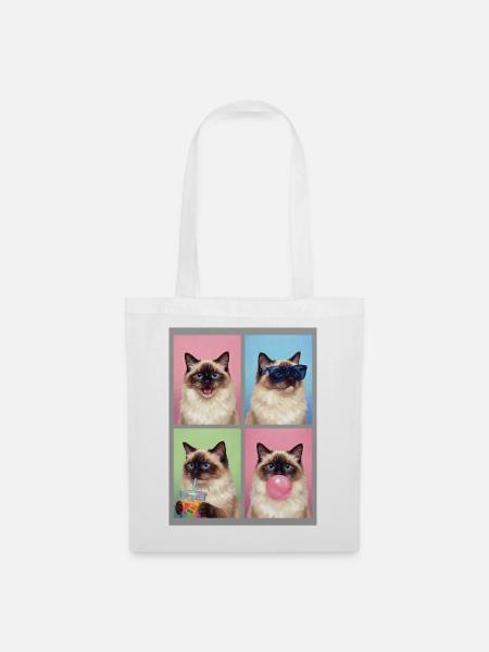 Katzen Ragdoll Katze - Stoffbeutel - Weiß
