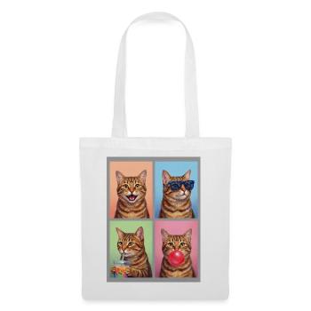 Katzen Orange Tabby Katze - Stoffbeutel - Weiß - Vorne
