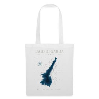 Gardasee Lago di Garda Italien Topografie Karte - Stoffbeutel - Weiß - Vorne