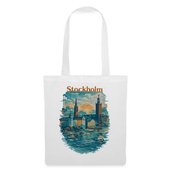 Stockholm Silhouette – Stolz & Liebe für Deine Sta - Stoffbeutel - Weiß - Vorne