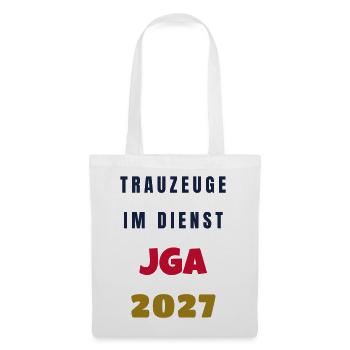 Trauzeuge im Dienst JGA 2027 Junggesellenabschied - Stoffbeutel - Weiß - Vorne