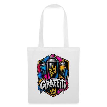Graffiti Krone Spray Kunst - Stoffbeutel - Weiß - Vorne