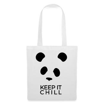 Bamboo Society – Keep It Chill! Ein minimalistisch - Stoffbeutel - Weiß - Vorne