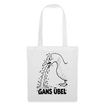 Lustiger Spruch: Gans übel - Stoffbeutel - Weiß - Vorne