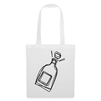 Sektflasche handgezeichnet - Stoffbeutel - Weiß - Vorne