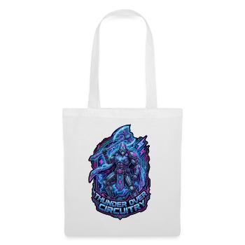 Cyberpunk Thor Neon Synthwave 3D-Schild - Stoffbeutel - Weiß - Vorne