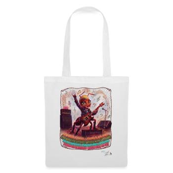 Ameise MALÚ Rock Gitarre E-Gitarre Band Pop Art - Stoffbeutel - Weiß - Vorne