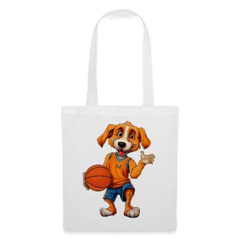 Hunde Basketball / Basketballspieler Hündchen - Stoffbeutel - Weiß - Vorne