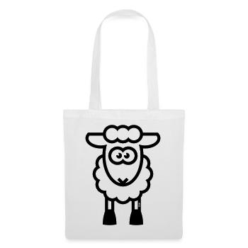 Schaf / Schäfchen / Lamm / Lämmchen (Black) - Stoffbeutel - Weiß - Vorne