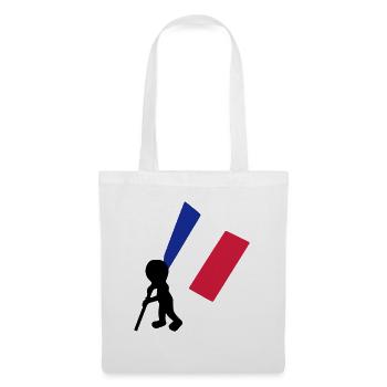 porte drapeau francais - Sac en tissu - blanc - Devant